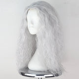 Silver Grey Long Wig for Women – 21.6" Heat Resistant Synthetic Hair with Adjustable Cap & Hairnet
