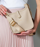 Kedzie Bella Vegan Leather Crossbody Bag for Women – Minimalist Adjustable Strap Everyday Purse (Cream)