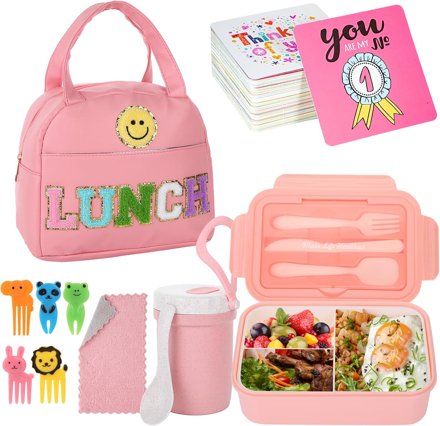 Rose Red 77-Piece Stackable Bento Lunch Kit