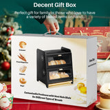 Large 2-Tier Bread Box with Adjustable Ventilation – Magnetic Door Bamboo Tray Bread Storage (Black)