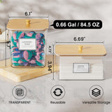 HOMEPEKITE Laundry Pods Storage Container Set (3+1 Pack) – Clear Acrylic Jars with Wooden Lids & Labels for Laundry Room Organization