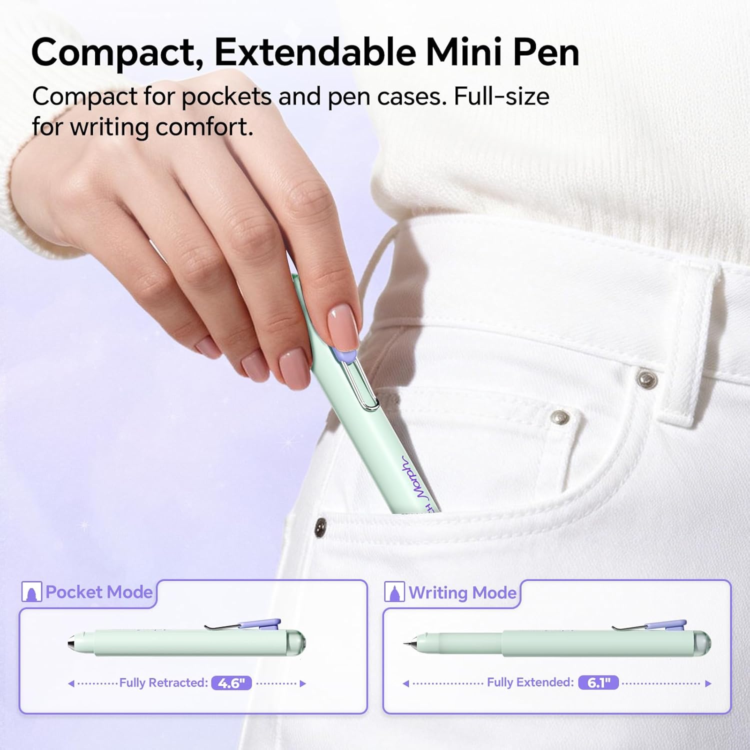 2-Pack Extendable 0.7 mm Black Gel Pens with Refills