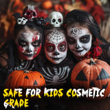 Black White Red Face Paint Kit – Professional Body & SFX Makeup for Halloween, Cosplay & Stage Performances