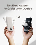 VEGER 10000mAh Portable Power Bank with Built-In Cables & AC Plug – Ultra Slim Fast Charging Travel Charger