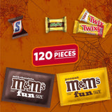 M&M’s, SNICKERS, TWIX & MILKY WAY Halloween Variety Bag – 120PCS Bulk Assortment of Fun Size Chocolate Treats 🍬🎃