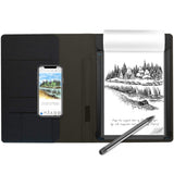 RoWrite Smart Writing Pad with Pressure-Sensitive Pen – Real Ink Digital Capture Notebook (Black, A5)