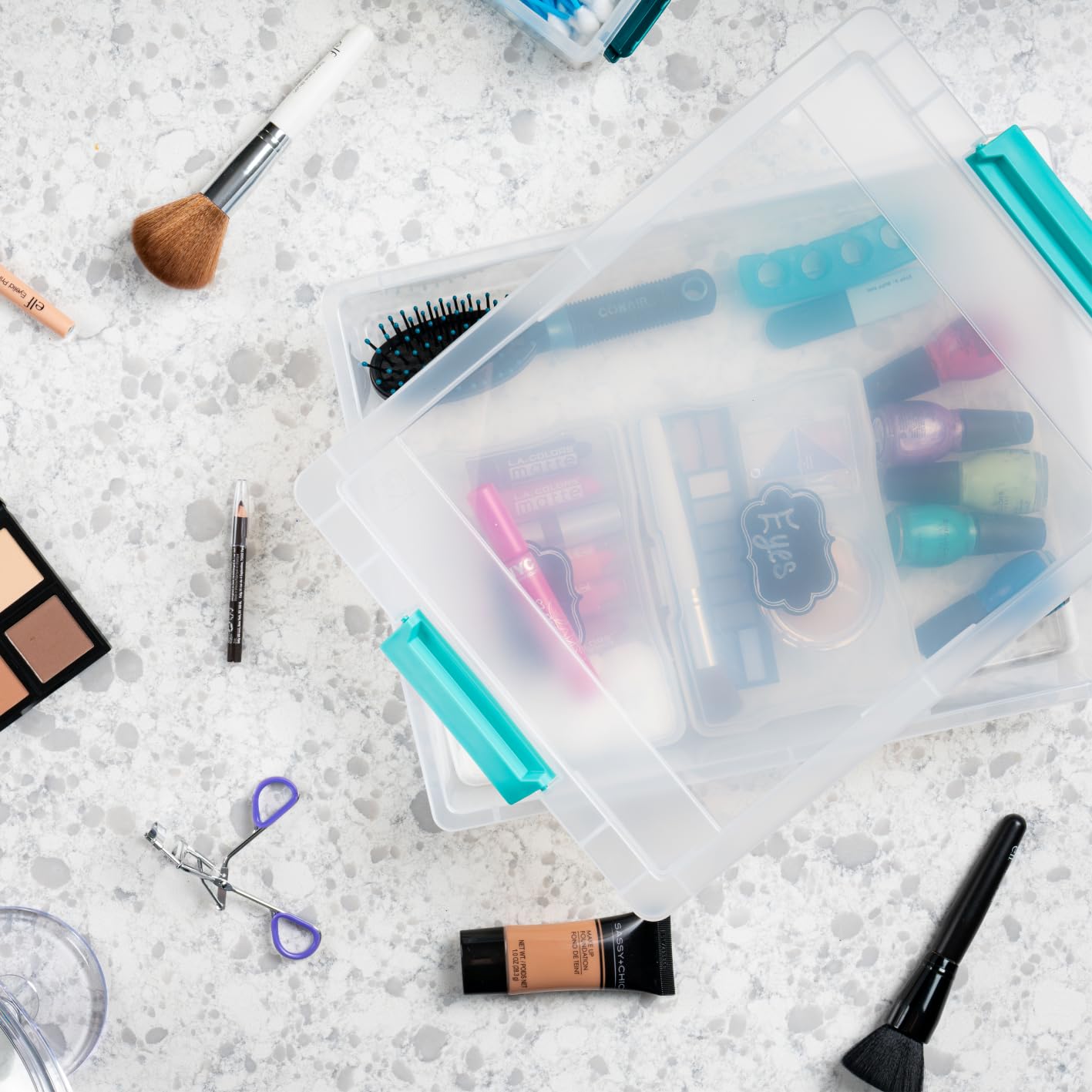 IRIS USA 6 Qt Clear Storage Bins with Lids (4-Pack) – Stackable Plastic Containers for Paper, Crafts & Office Organization