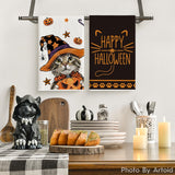 Artoid Mode Halloween Dish Towels – Set of 2 Black Kitchen Tea Towels (18x26") – Soft, Absorbent & Stylish Seasonal Décor