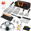 18-Piece BBQ Griddle Accessories Set – Stainless Steel Flat Top Grill Tools (Black)