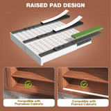 Expandable Pull-Out Cabinet Organizer – Adjustable Width & Depth Slide-Out Drawer with Raising Pads (White, 2-Pack)