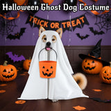 White Dog Ghost Costume – Soft Halloween Pet Outfit for Small Dogs & Cats (Model CWGHZB001)
