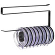 Under Cabinet Tumbler Lid Holder – No-Drill Hanging Organizer for Lids, Paper Rolls & Kitchen Accessories