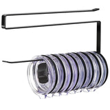 Under Cabinet Tumbler Lid Holder – No-Drill Hanging Organizer for Lids, Paper Rolls & Kitchen Accessories