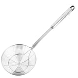 Stainless Steel Solid Skimmer Strainer – Heat Resistant Slotted Spoon with Long Handle