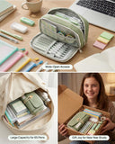 Green 42-Piece Stationery Set with 4-Compartment Case