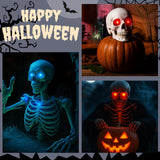 Halloween LED Glowing Eyes – 6 Colors, 23.6" Wire, Battery Powered Lights for Pumpkins, Masks & Spooky Décor