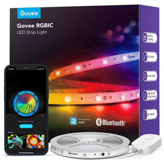 Smart RGBIC LED Strip Lights with App Control, 11 Music Modes & 64+ Scenes – White (Indoor Use)