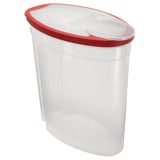 Flex & Seal Cereal Keeper Canister – BPA-Free Dry Food Storage with Easy-Pour Lid (Clear with Red Lid)