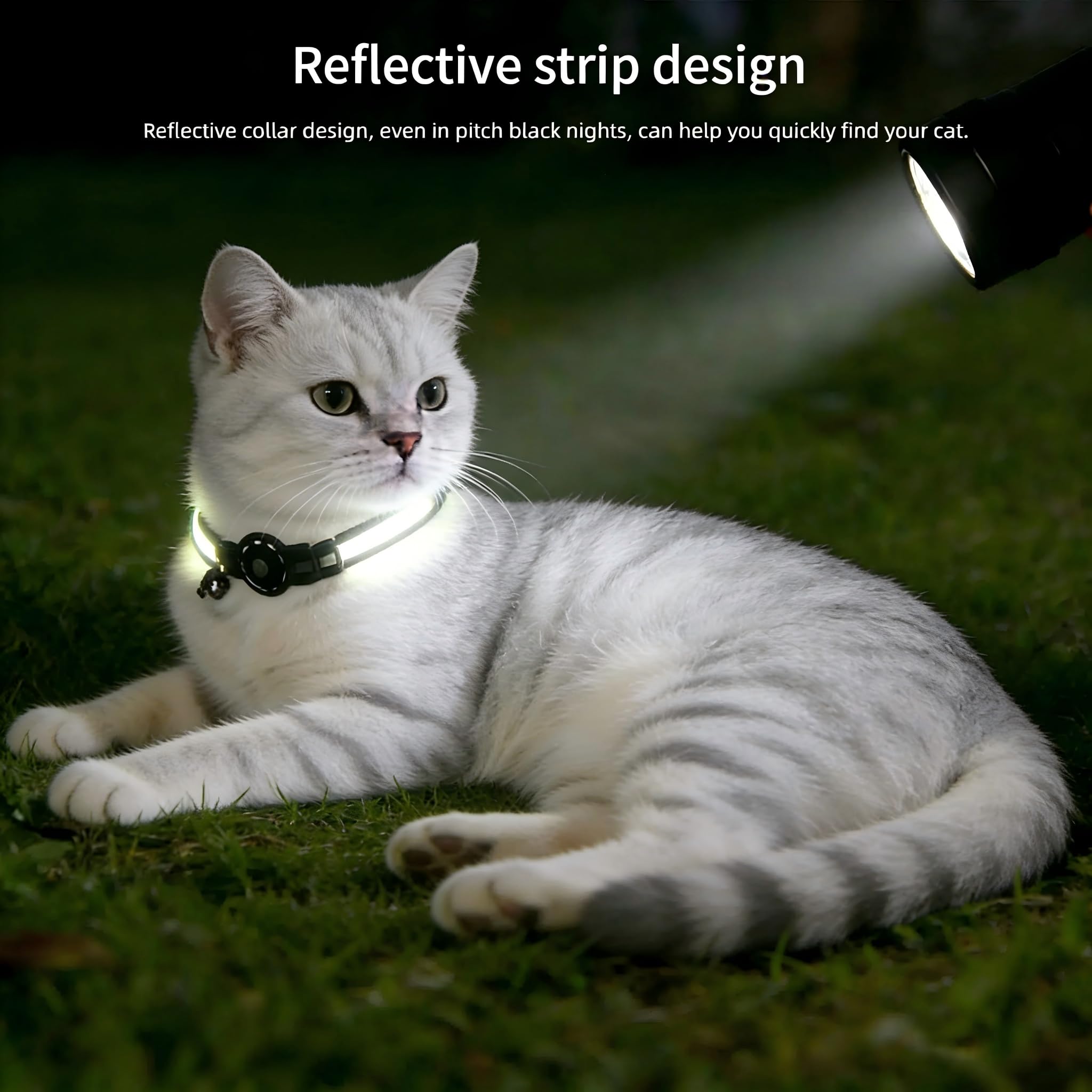 Android Compatible GPS Cat Tracker Collar Waterproof Smart Pet Locator with Find My Device No Subscription