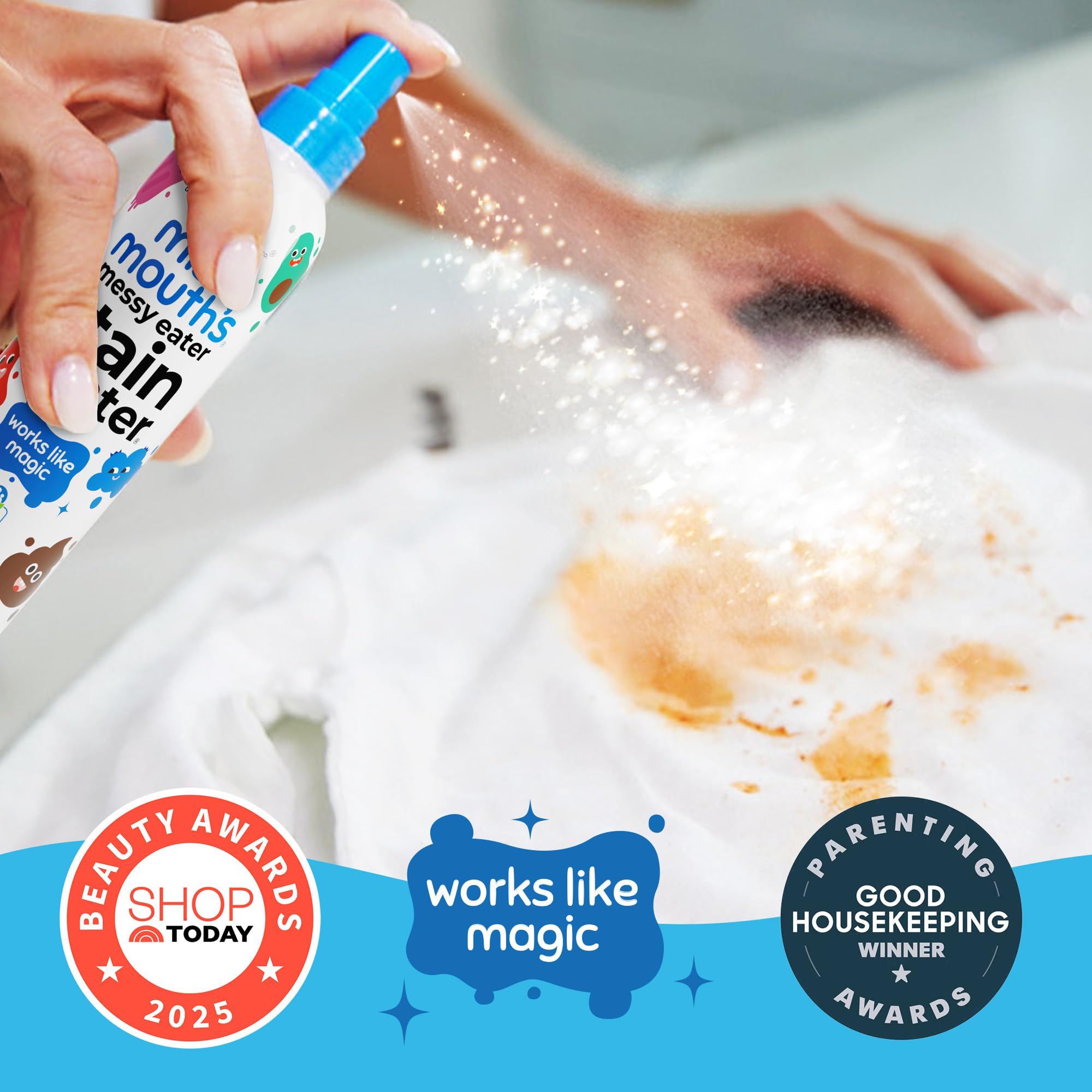 Miss Mouth’s Messy Eater Stain Remover Spray – Fast Acting Laundry Stain Cleaner for Baby Clothes & Fabrics