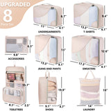 Travel Packing Cubes Set with Hanging Toiletry Bag – Durable Luggage Organizers with Mesh Panels