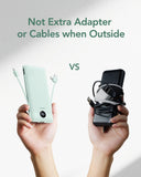 Slim 10000mAh Portable Charger with Built-In Cables & Wall Plug – Fast Multi-Device Power Bank
