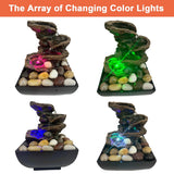 Compact Pavilion Tabletop Water Fountain with LED Orb – Indoor Zen Decor with On/Off Switch