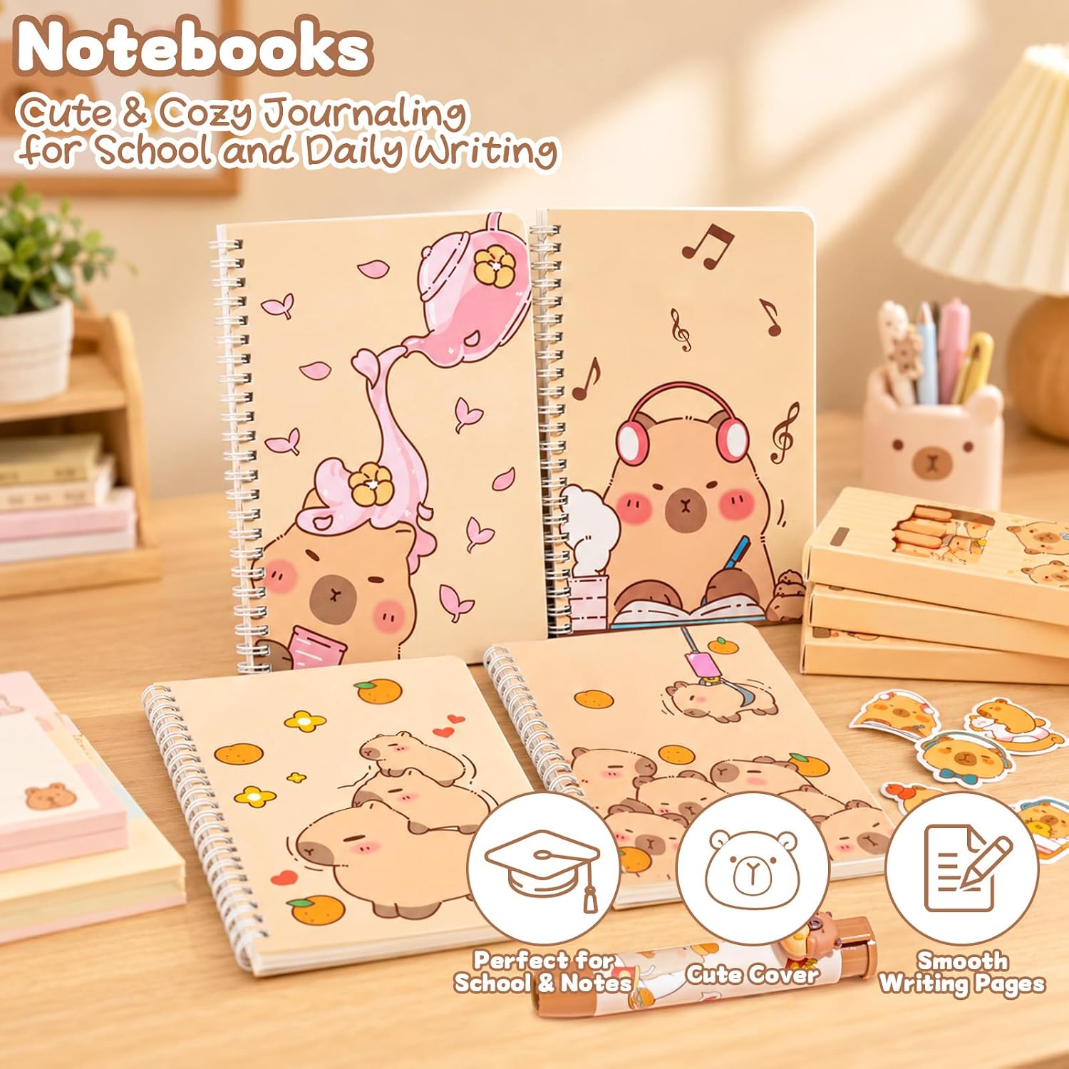 Brown Capybara 92-Piece Stationery Gift Set