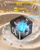 COWVTUJ Black Flip Cube Pomodoro Timer with Visual Time Bars, Silent Focus Mode & USB-C Rechargeable Power
