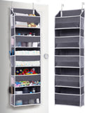 Over the Door Hanging Organizer with Clear Windows – 5 Large Pockets & Mesh Side Storage for Bedroom, Bathroom & Nursery