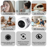 Lucky Time Hexagon Productivity Timer with Flip Control, Custom Countdown & Count-Up, Silent Vibration Desk Timer for Work, Study & Kitchen – White