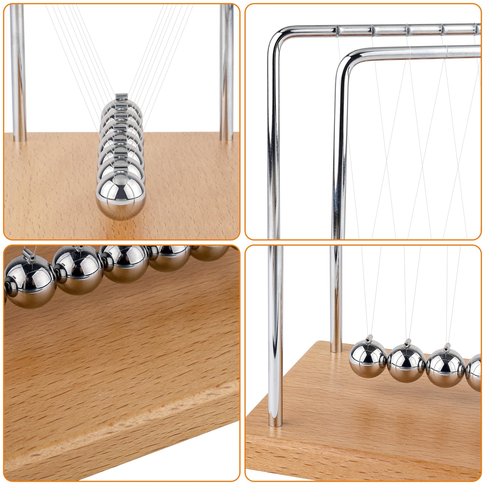 Smilesorg Newton’s Cradle Balance Balls Kinetic Desk Toy Physics Motion Display for Office Décor & Educational Fun