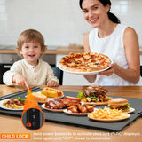 Extra-Large Electric Food Warming Mat with Timer – 9 Heat Levels, Child Lock & Even Heating