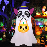 Halloween Inflatable Dog with Pumpkin – 4FT Light-Up Yard Decoration with LED & Fast Inflation