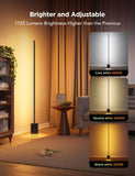 60” RGBICWW Smart Floor Lamp with Matter, 1725lm Brightness & Dual-Zone Lighting Design – Black