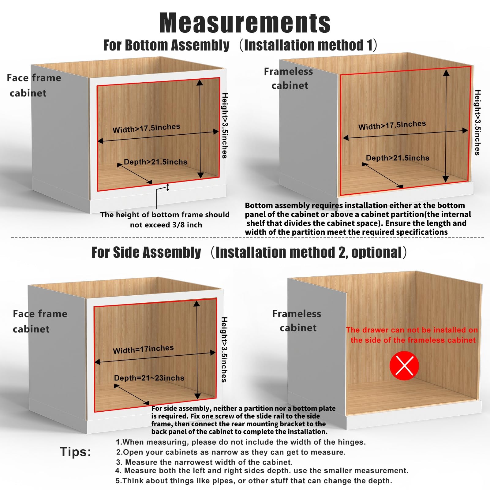 Mulush Wide Slim Pull-Out Wooden Cabinet Drawer with Soft-Close Slides – Precision Storage Organizer