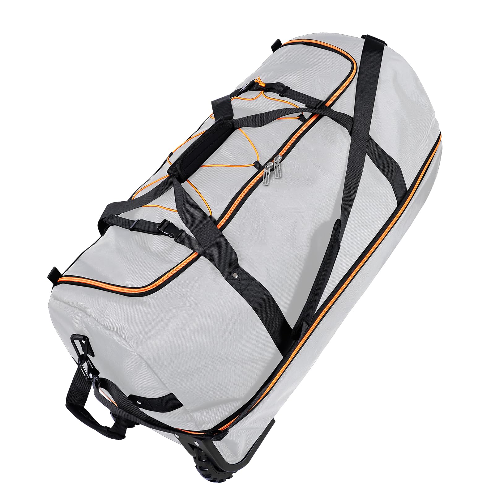 Vrtisa Expandable Rolling Duffle Bag 110L–140L, Foldable Soft-Sided Travel Luggage with Wheels & Shoulder Strap (Grey)