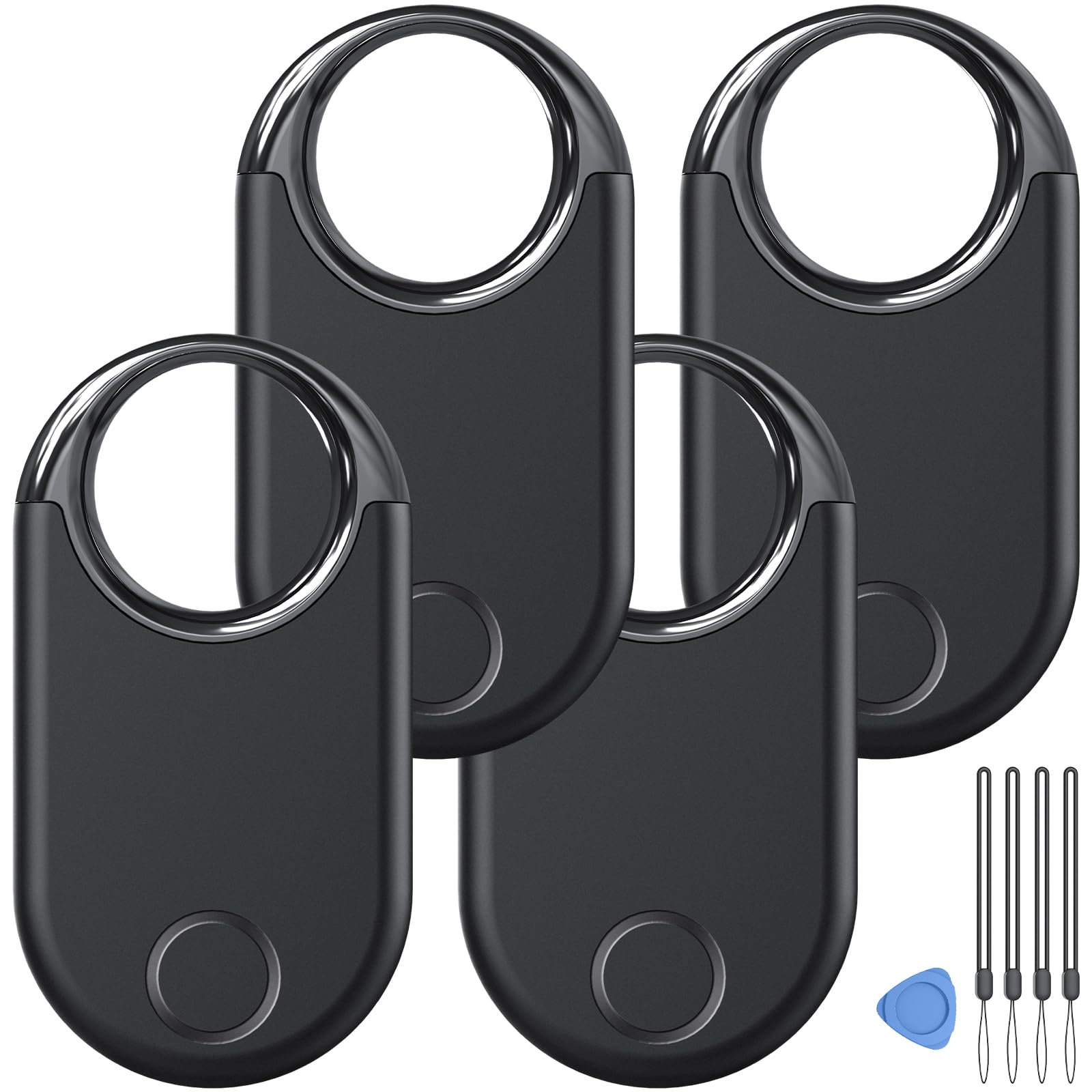Apple Find My MFi-Certified Bluetooth Tracker Tag 4 Pack, Waterproof Smart Item Locator with 100dB Alert and Global Tracking