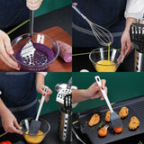 13-Piece Stainless Steel Kitchen Utensil Set with Mirror Finish & Holder – Silver