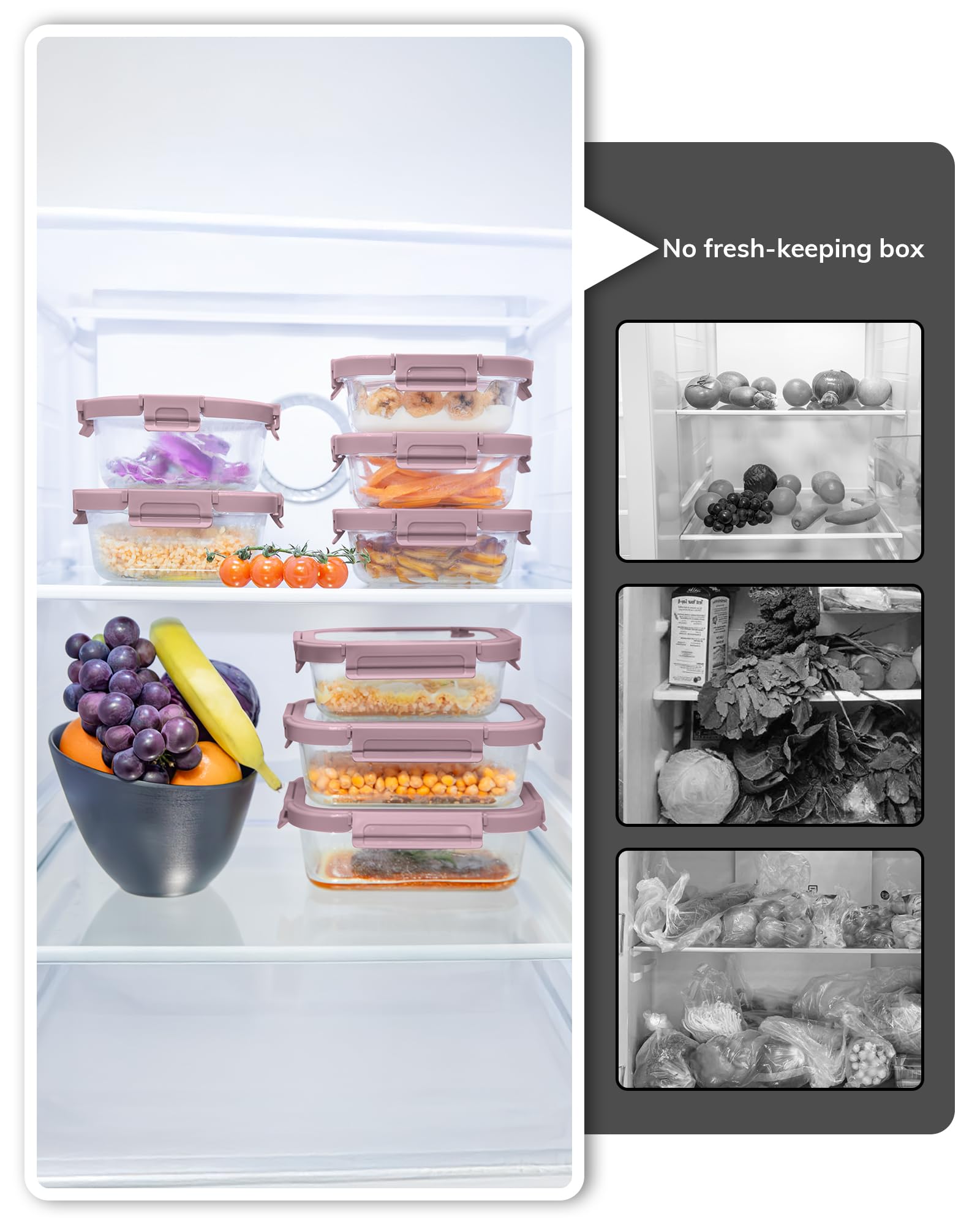 Premium 10-Piece Borosilicate Glass Food Storage Containers Set with Airtight Tempered Lids | Leak-Proof, Oven-Safe & BPA-Free