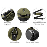 Bagenerous Expandable Rolling Duffle Bag 110L–140L with Wheels & Foldable Design – Army Green