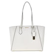 Michael Kors Taryn Large Leather Tote Bag – Multi-Functional Top Zip Carryall with Gold-Tone Hardware (Optic White)