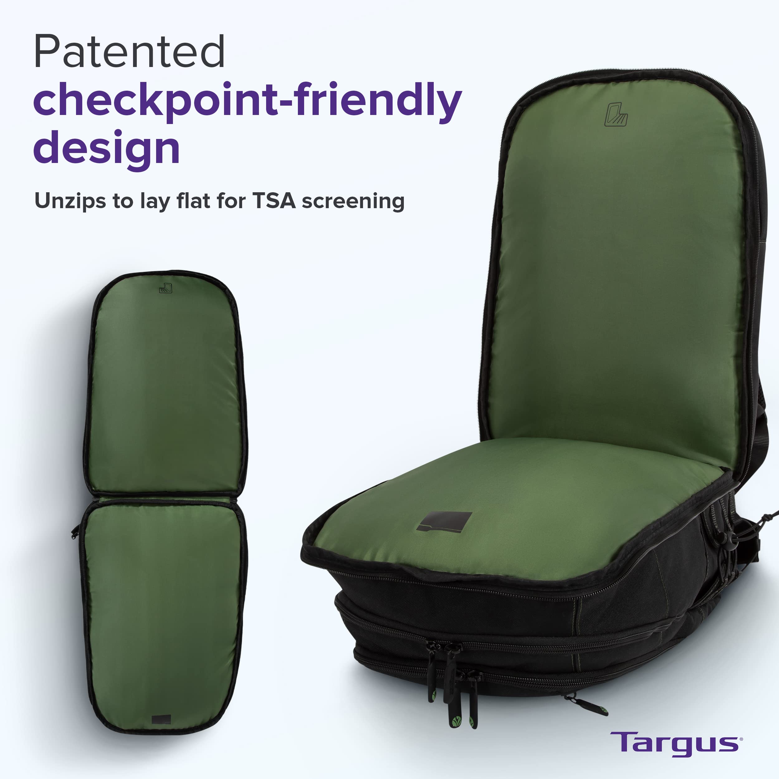 Targus Spruce EcoSmart TSA-Friendly Travel Laptop Backpack for 17 Inch Laptops, Carry-On Business Bag