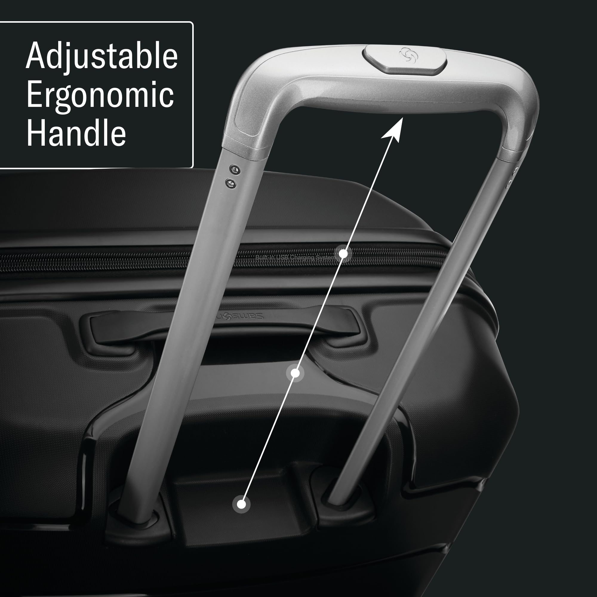 Samsonite Freeform Hardside Carry-On Luggage 21”, Lightweight Spinner Suitcase with Scratch-Resistant Shell (Black)
