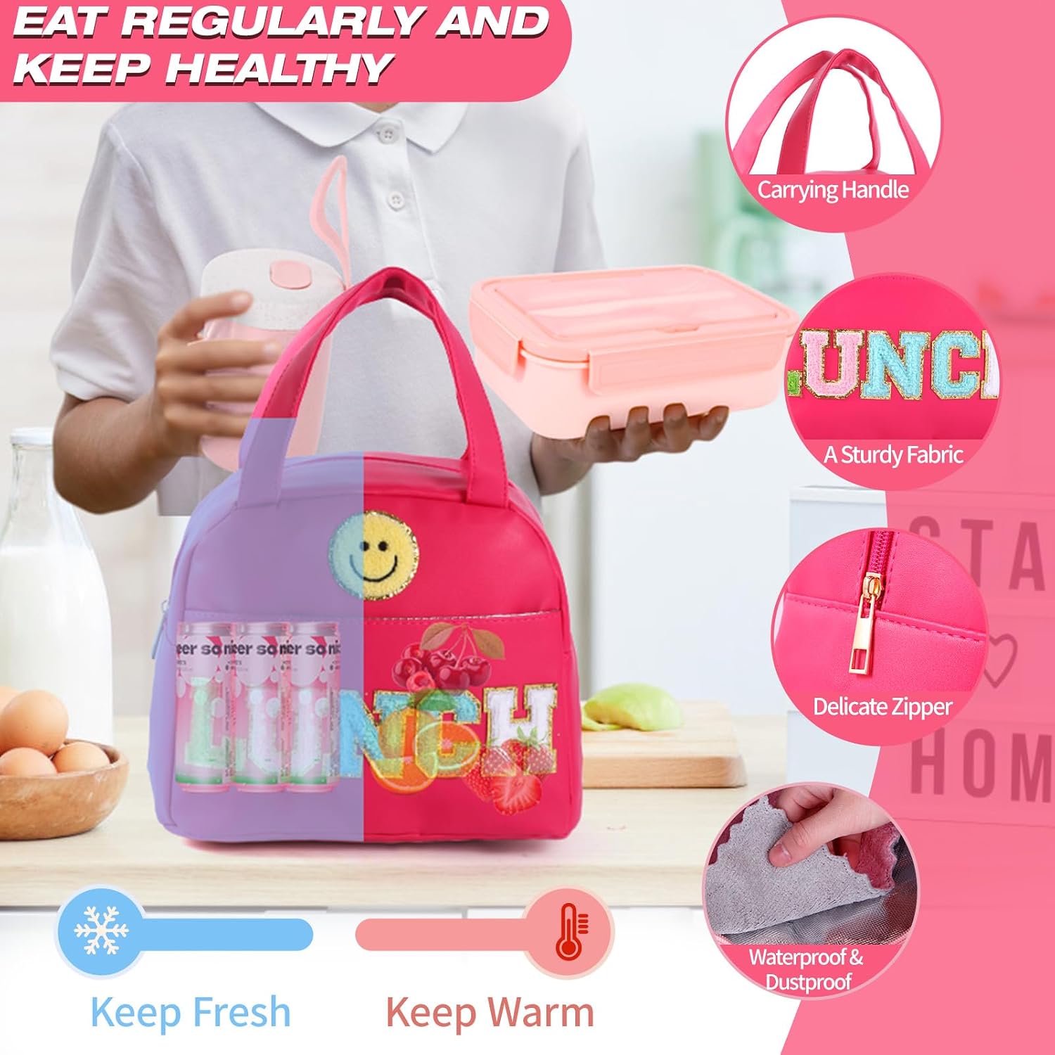 Rose Red 77-Piece Stackable Bento Lunch Kit