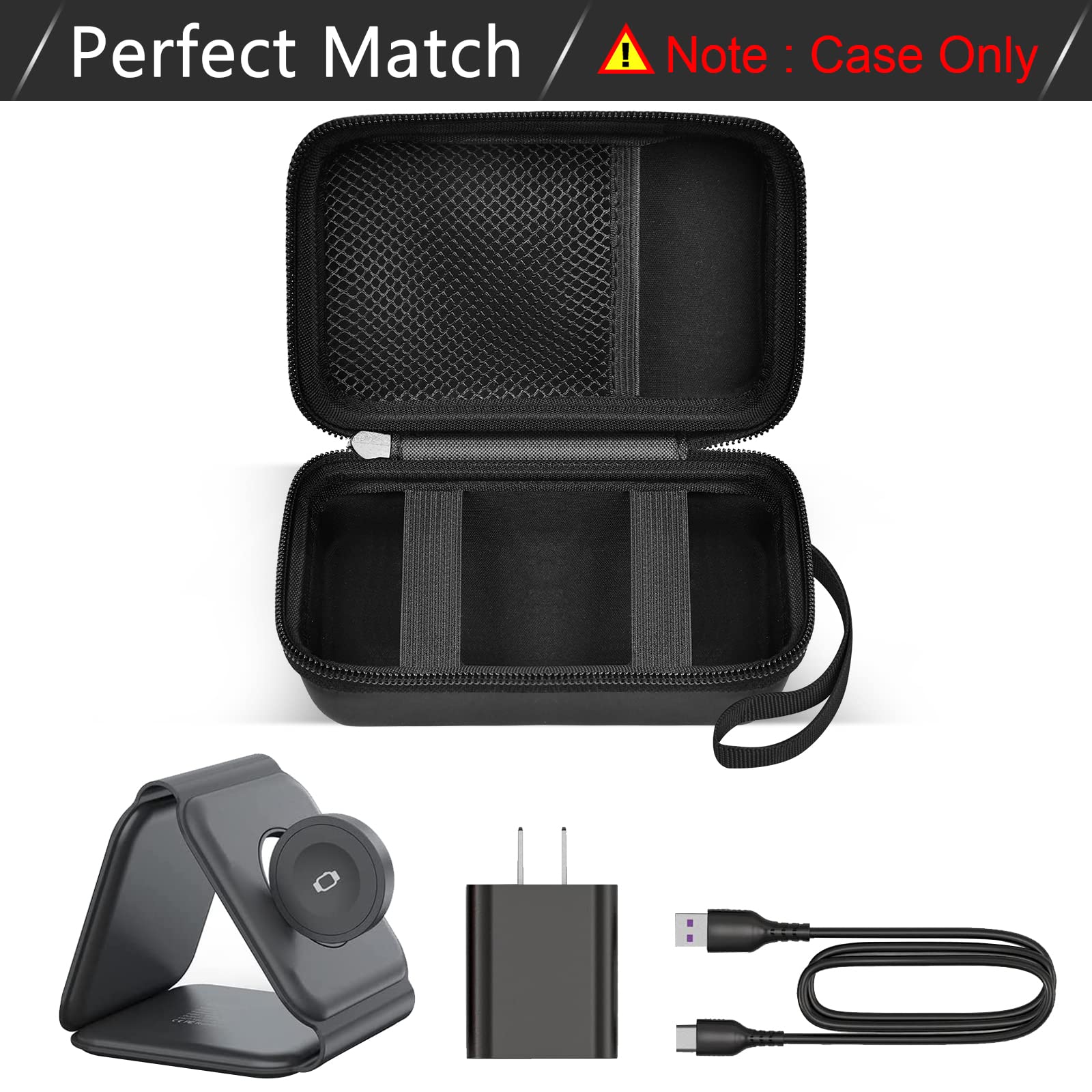 Hard Travel Case for 3-in-1 Wireless Charger – Protective Storage Organizer for Charging Station