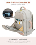 LOVEVOOK 40L Carry-On Travel Backpack for Women with Packing Cubes & Wet Pocket – TSA Approved – Pink Grey