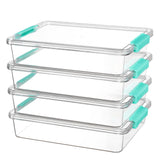 Clear Stackable Storage Box with Lid – Flat Organizer for Documents, Crafts, Office and Classroom Use