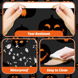 Halloween Tablecloths – 3 Pack Black Evil Pumpkin Plastic Table Covers (54 x 108 Inches)