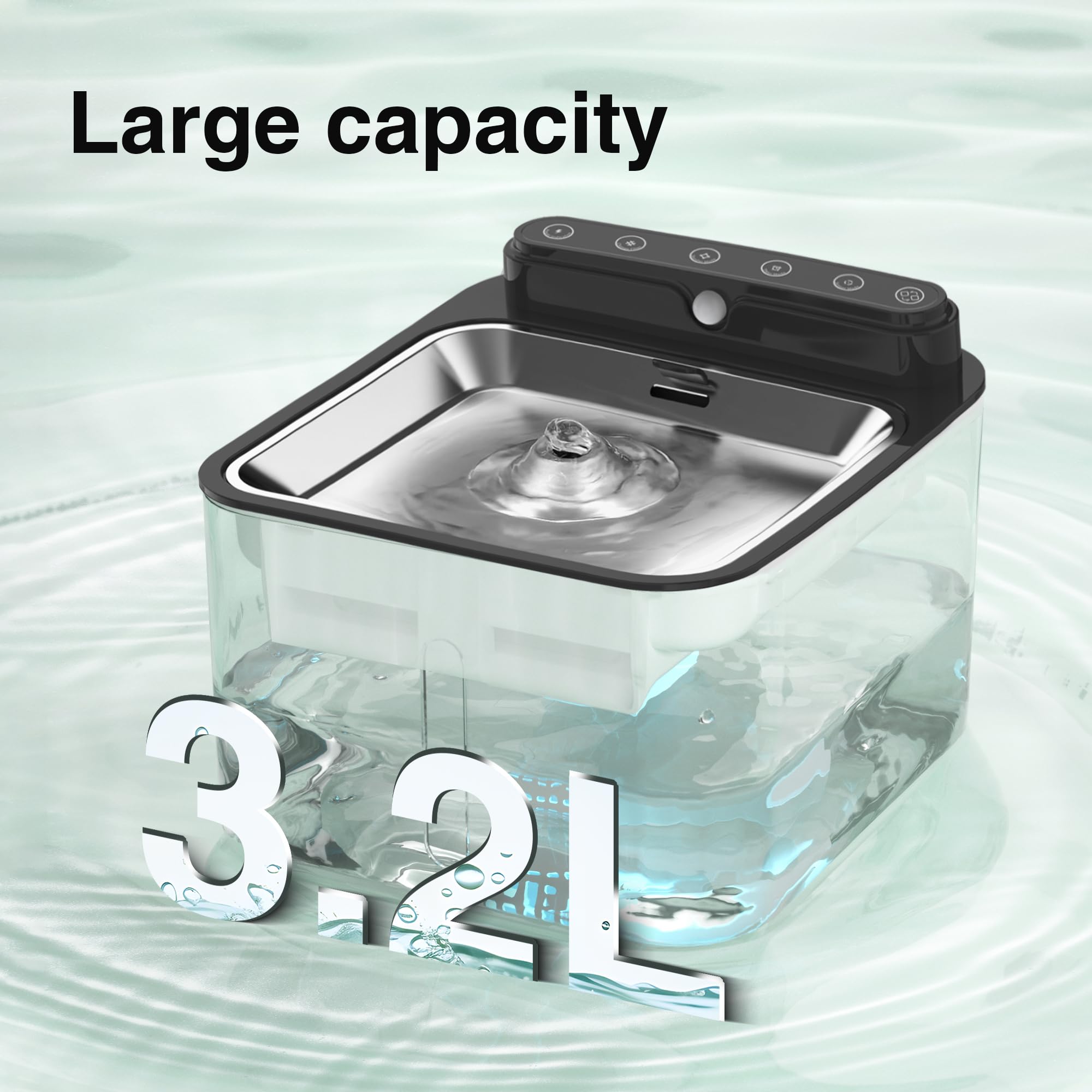Smart Wireless Cat Water Fountain 108oz – 4 Modes, Motion Sensor & 4000mAh Rechargeable Battery